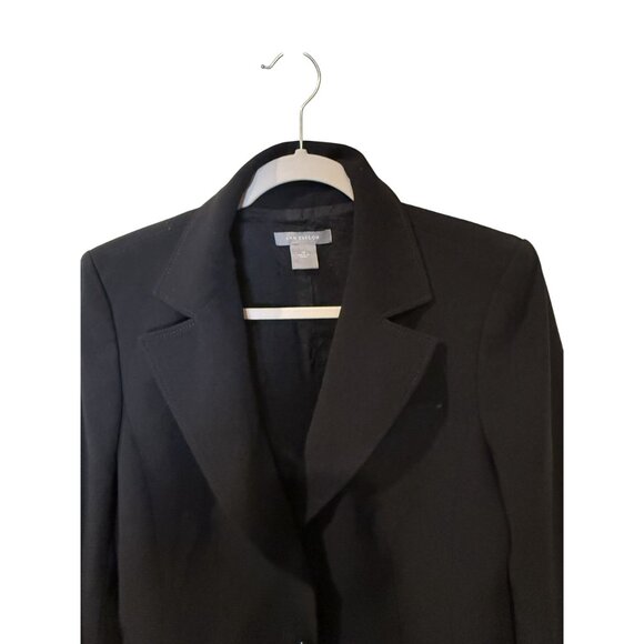 Ann Taylor Womens Black Blazer Size 10 2-Button Front Long Sleeves Fully Lined - Picture 2 of 7